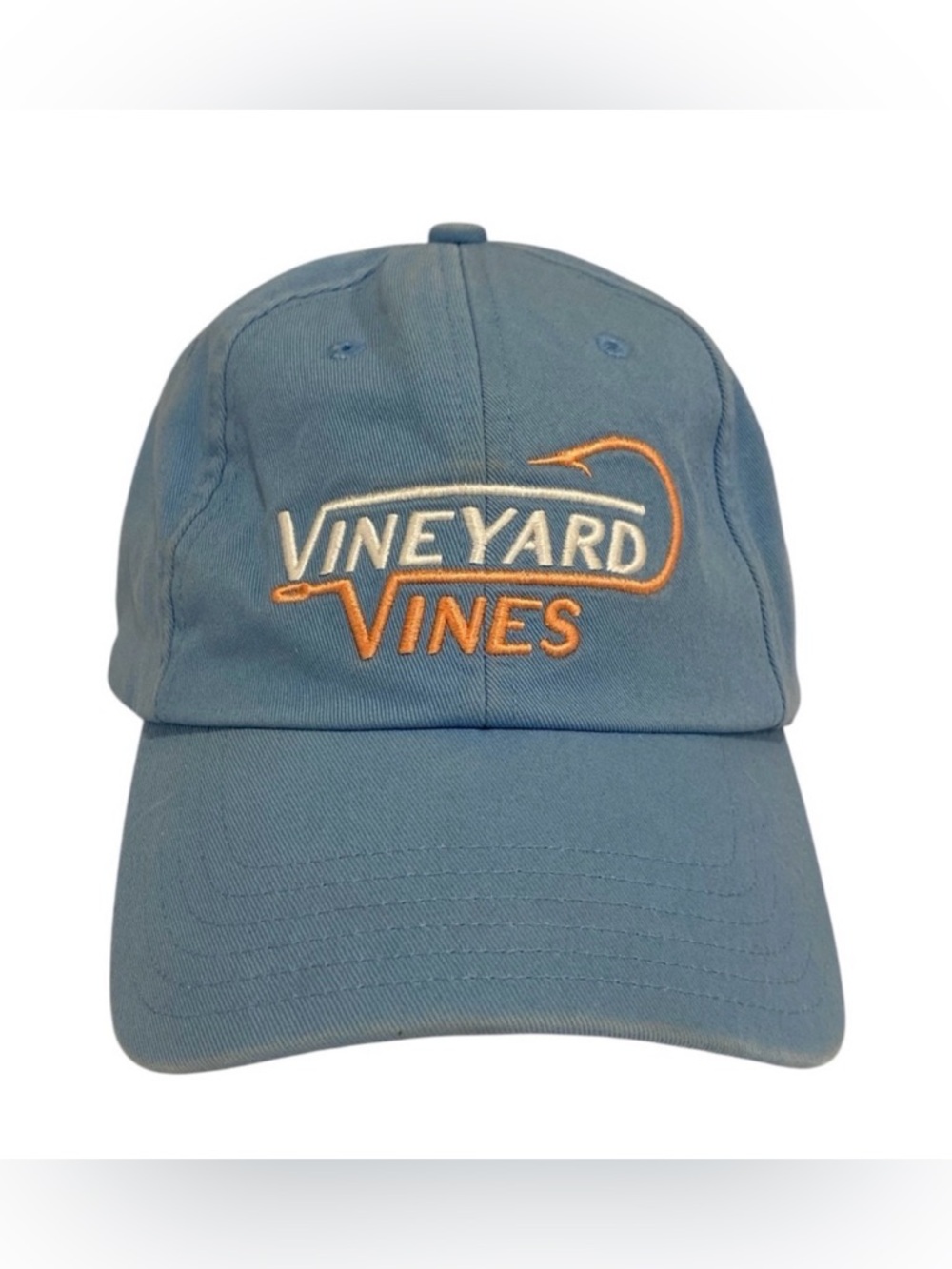 Vineyard Vines Fishing Hook Light Blue Baseball Hat Cap - Like New